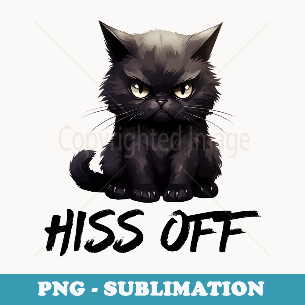 Black Cat Hiss Off Funny Halloween Meow Cat - Exclusive Sublimation Digital File