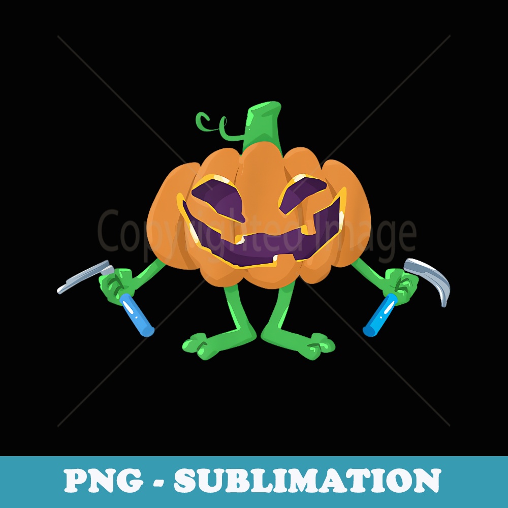 Cool Spooky anesthesia Halloween pumpkin with laryngoscope - Special Edition Sublimation PNG File