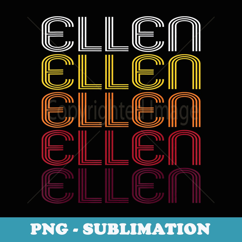 Ellen Retro Wordmark Pattern - Vintage Style - Trendy Sublimation Digital Download