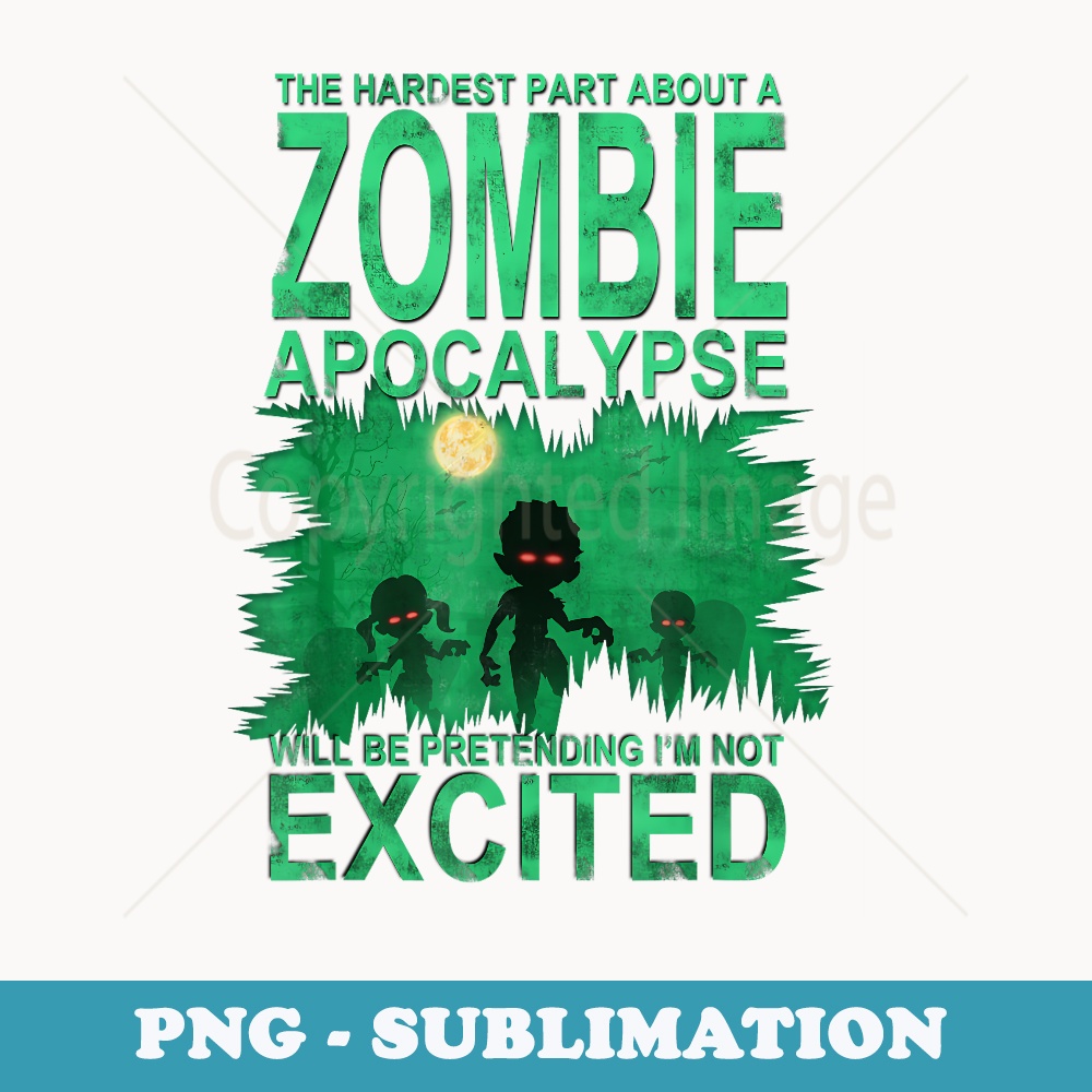 Hardest Part About a Zombie Apocalypse Funny - Aesthetic Sublimation Digital File