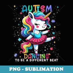cute unicorn dancing to a different beat autism awareness - sublimation digital download