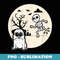 Funny Skeleton Bone Dog Lovers Halloween Pug Dog - Exclusive Sublimation Digital File