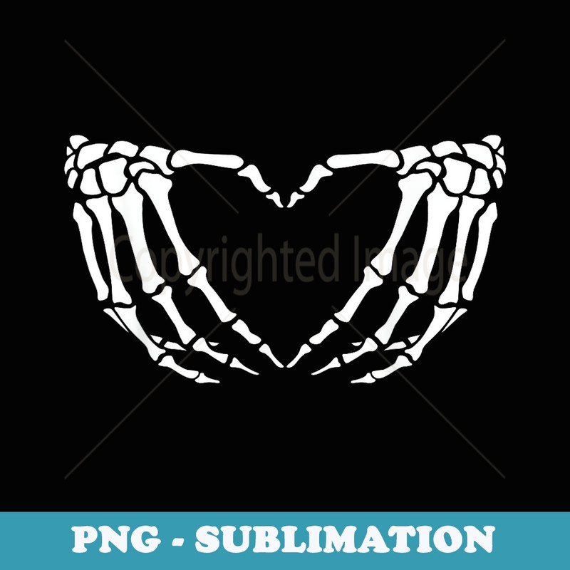 SKELETON HAND HEART Sign Bones Costume Funny Halloween - Exclusive PNG Sublimation Download