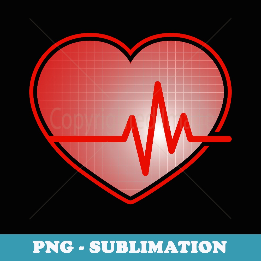 Heart with EKG Heartbeat Cardiovascular - Exclusive Sublimation Digital File