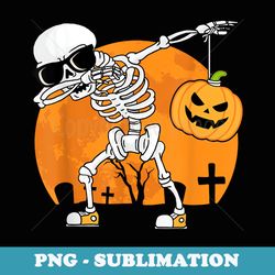 dabbing skeleton funny halloween pumpkin skeleton - professional sublimation digital download