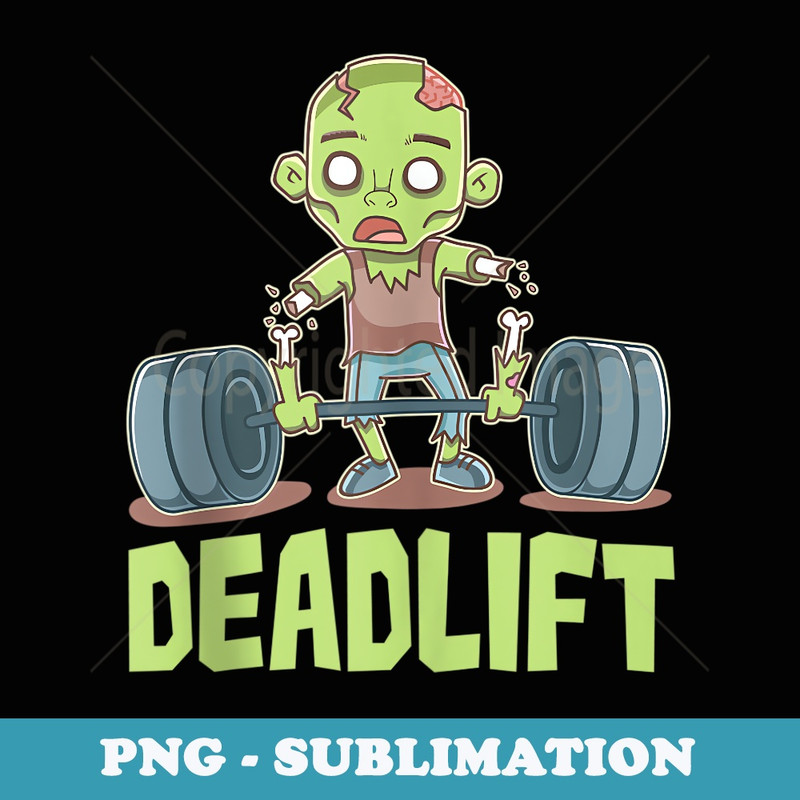 Deadlift Zombie Halloween Costume Funny Zombies Gym Workout - Retro PNG Sublimation Digital Download