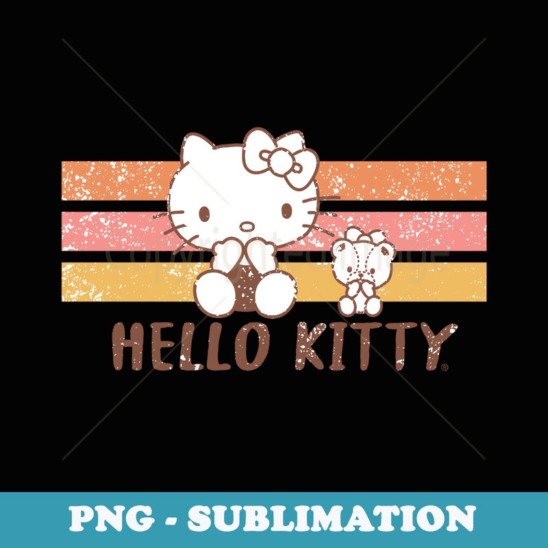 Hello Kitty Vintage Stripes - Sublimation PNG File