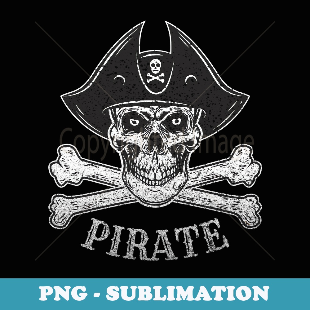 Pirate Jolly Roger Flag Skull Crossbones Halloween - Retro PNG Sublimation Digital Download