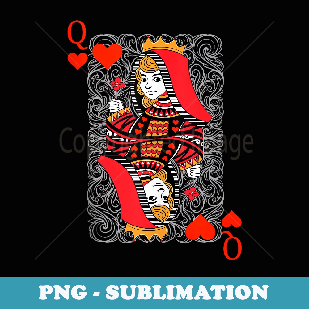 Queen Of Hearts Playing Cards Couples Halloween Costume - Signature Sublimation PNG File