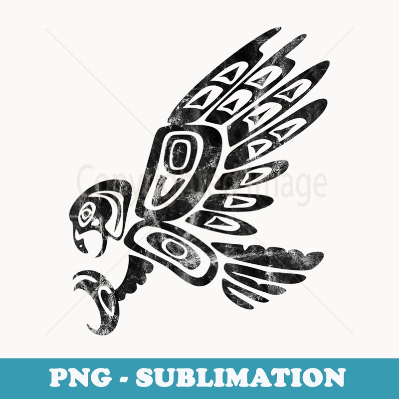 Falcon Abstract Haida Art Pacific Northwest Coast Bird - PNG Sublimation Digital Download