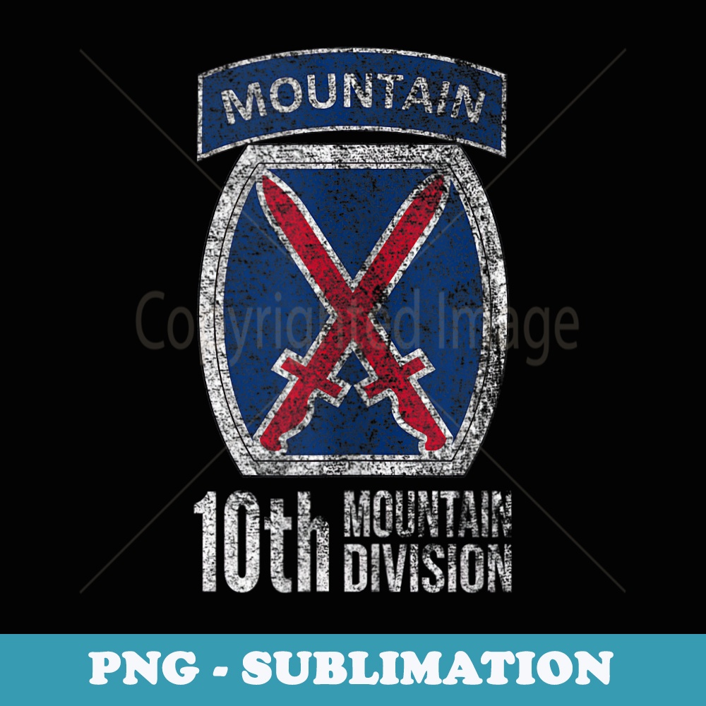 10TH MOUNTAIN DIVISION ARMY INFANTRY US USA VETERAN - Retro PNG Sublimation Digital Download