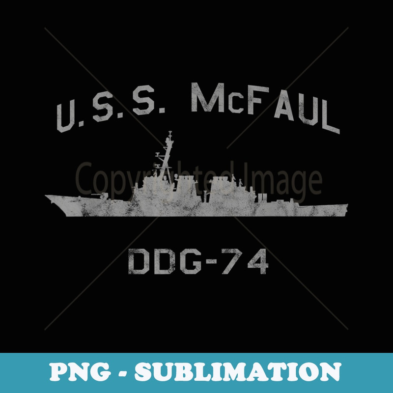 USS McFaul DDG-74 Destroyer Ship Waterline Profile - Instant Sublimation Digital Download