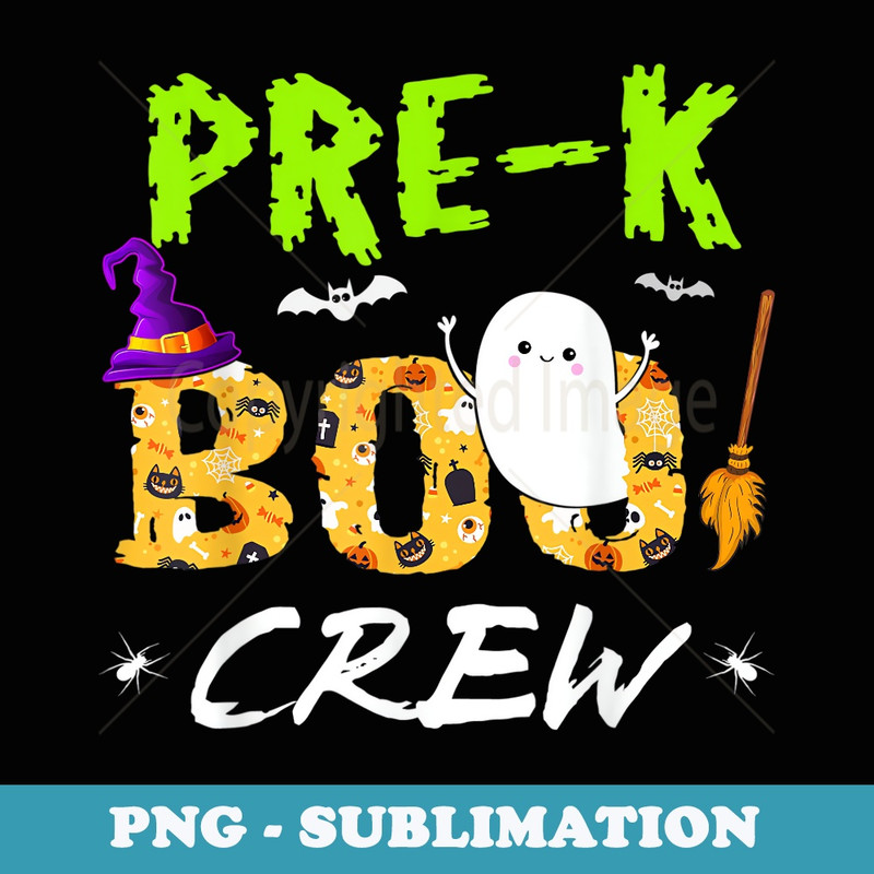 Pre-K Boo Crew Teacher Funny Halloween Costume s - Signature Sublimation PNG File