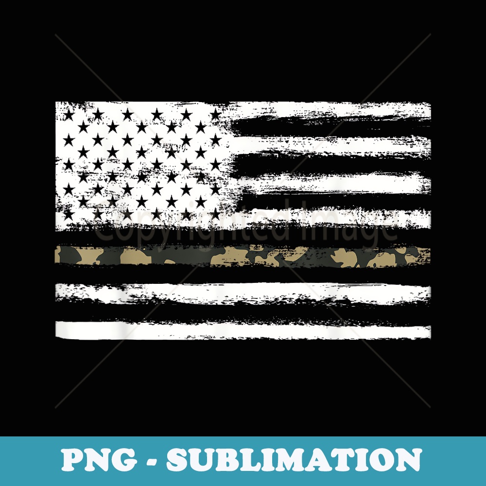 Thin Camo Line American Flag Camouflage Vintage Retro - Special Edition Sublimation PNG File