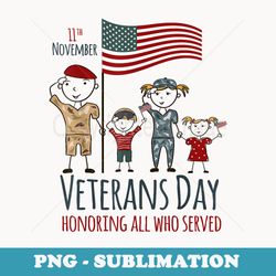 veterans day american flag military family usa - high-resolution png sublimation file