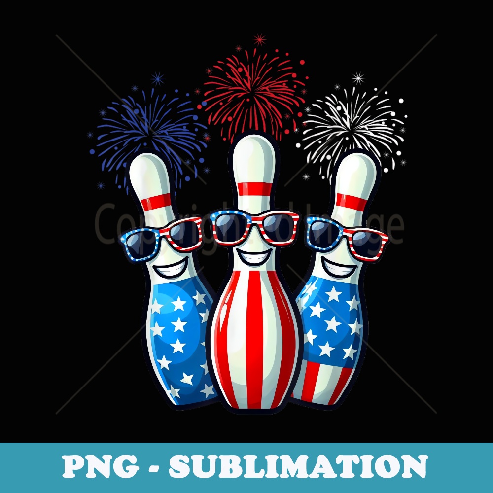 Bowling Fireworks American USA Flag Sunglasses 4th of July - Special Edition Sublimation PNG File