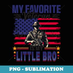 veteran little bro brother usa flag 4th of july - high-resolution png sublimation file
