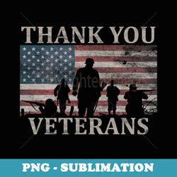 american flag thank you veterans military appreciation - unique sublimation png download