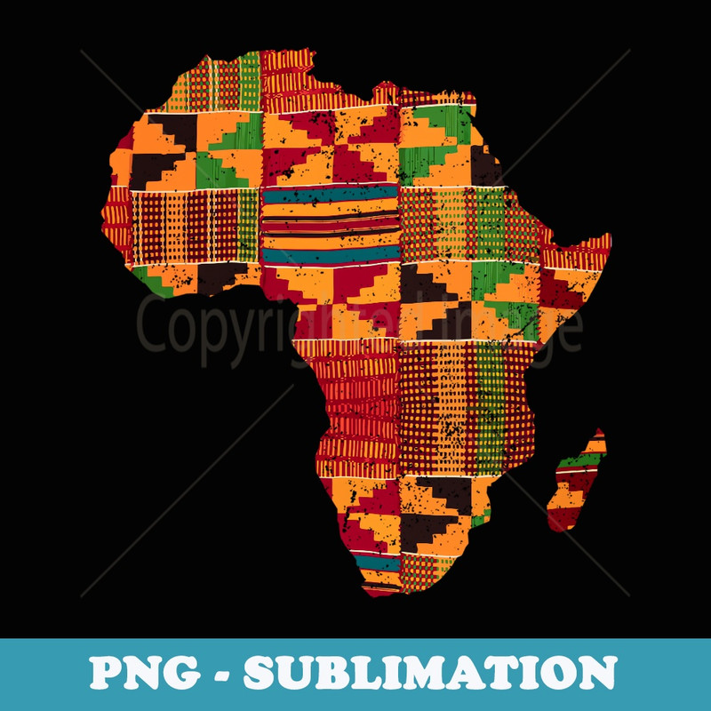 Cool Africa Map Kente Cloth African Lover - PNG Sublimation Digital Download
