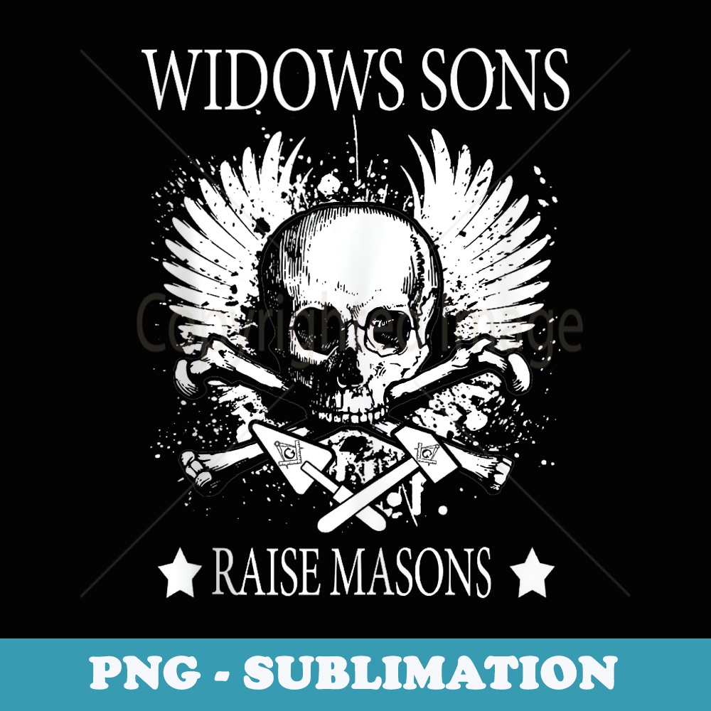 Masonic Skull Emblems Widows Son Masons Fathers Day - Decorative Sublimation PNG File