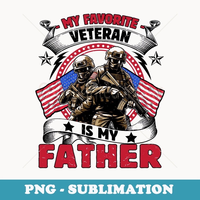Veteran Father USA Flag 4th Of July - PNG Transparent Sublimation File