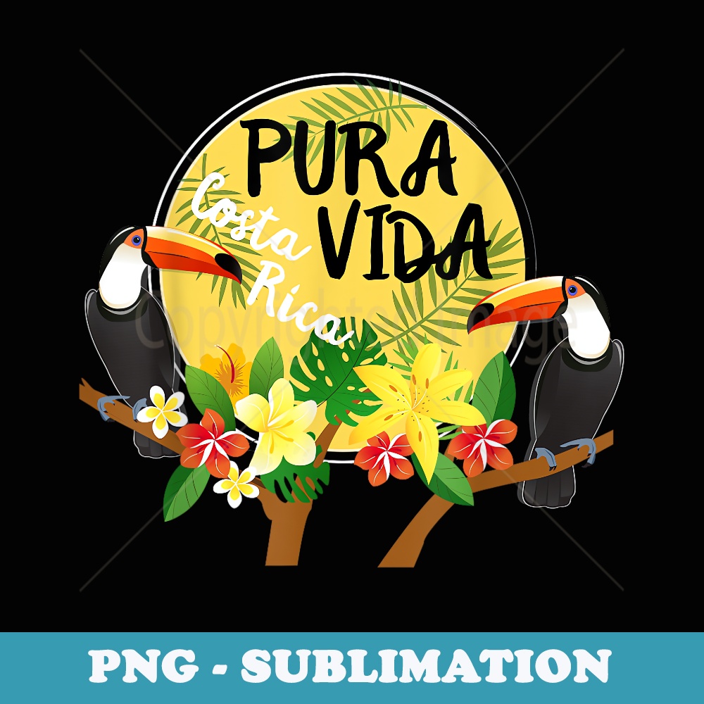 Pura Vida t- Costa Rica Toucan tropical Surf Beach - PNG Sublimation Digital Download