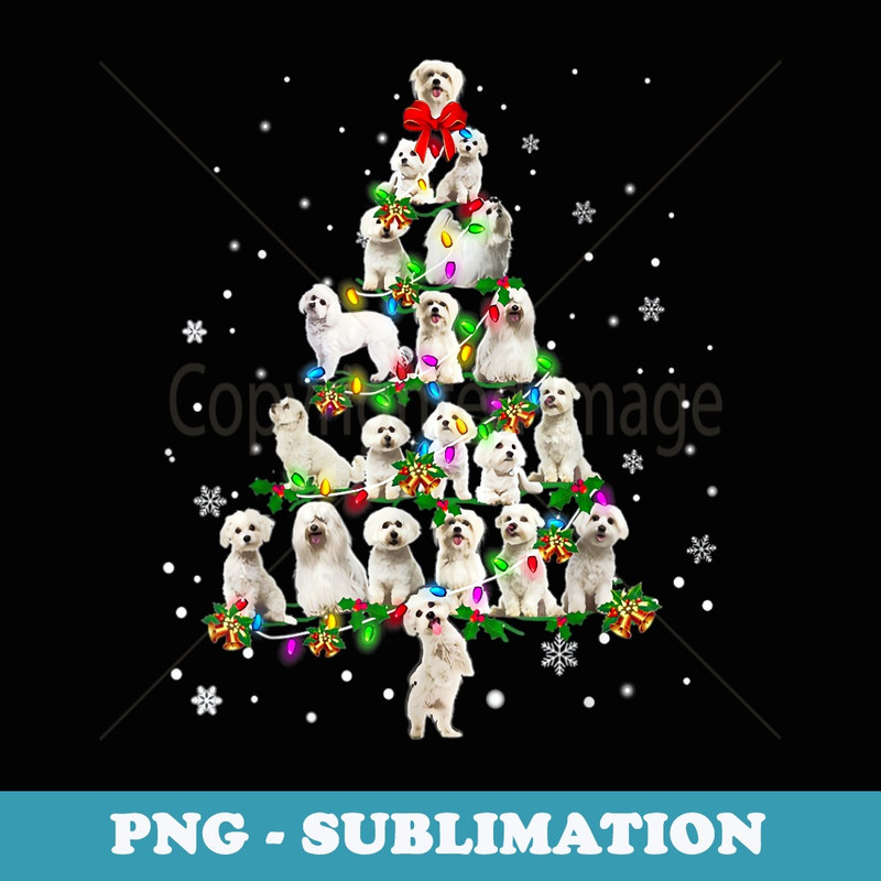 Cute Maltese dog Christmas Tree decor Xmas tree - PNG Transparent Sublimation Design