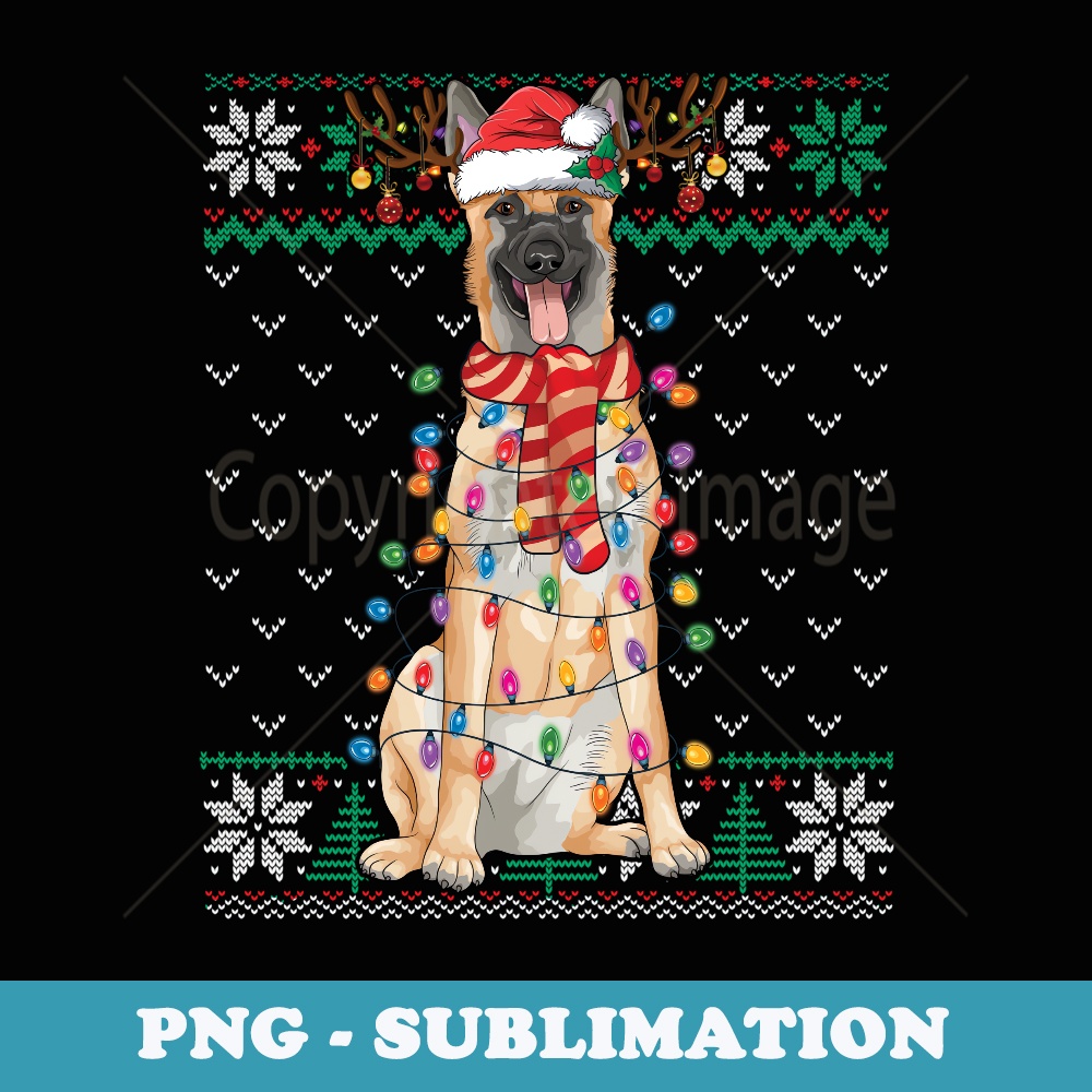 Belgian Malinois Christmas Ugly er Funny Dog Lover Xmas - Exclusive Sublimation Digital File