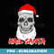 Hail Santa Christmas Skeleton Skull Santa Hat Creepy Xmas - Vintage Sublimation PNG Download