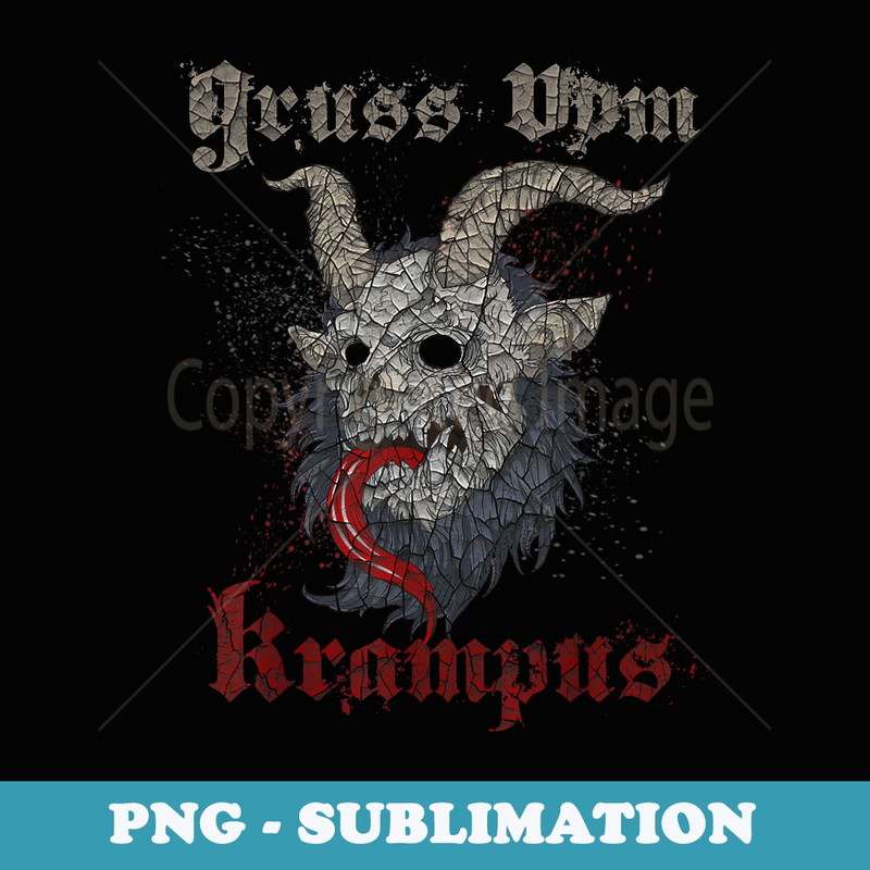 Vintage Gruss Vom Krampus Christmas Eve Naughty Xmas - Decorative Sublimation PNG File