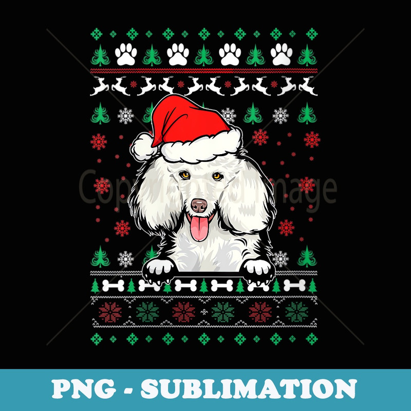 s Poodle Dog Lovers Christmas Ugly Christmas er - Decorative Sublimation PNG File