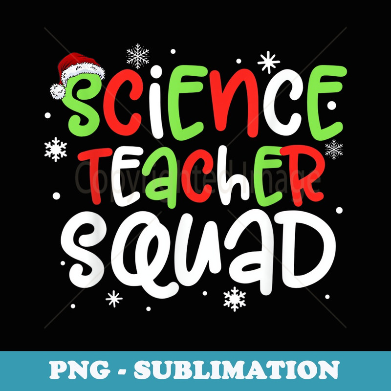 Christmas Science Teacher Squad Matching Pajamas Xmas Santa - Unique Sublimation PNG Download