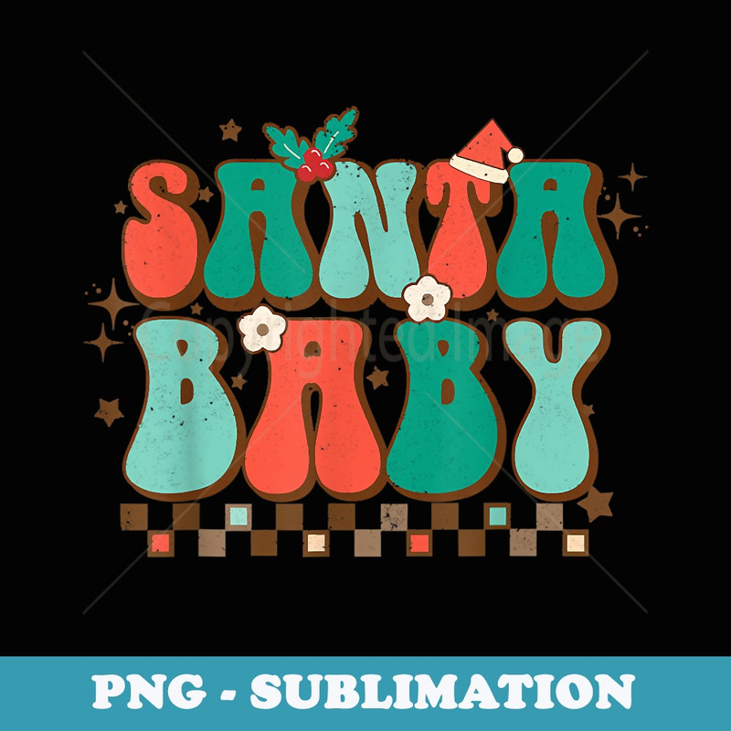 Retro Groovy Merry Christmas Family Matching Xmas Pajama - Vintage Sublimation PNG Download