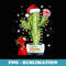 Cactus Christmas er Lights Santa Xmas Plant Lover - Unique Sublimation PNG Download