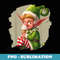 Elf Eating Ice Cream Cone Elves Funny Christmas XMas - Instant PNG Sublimation Download
