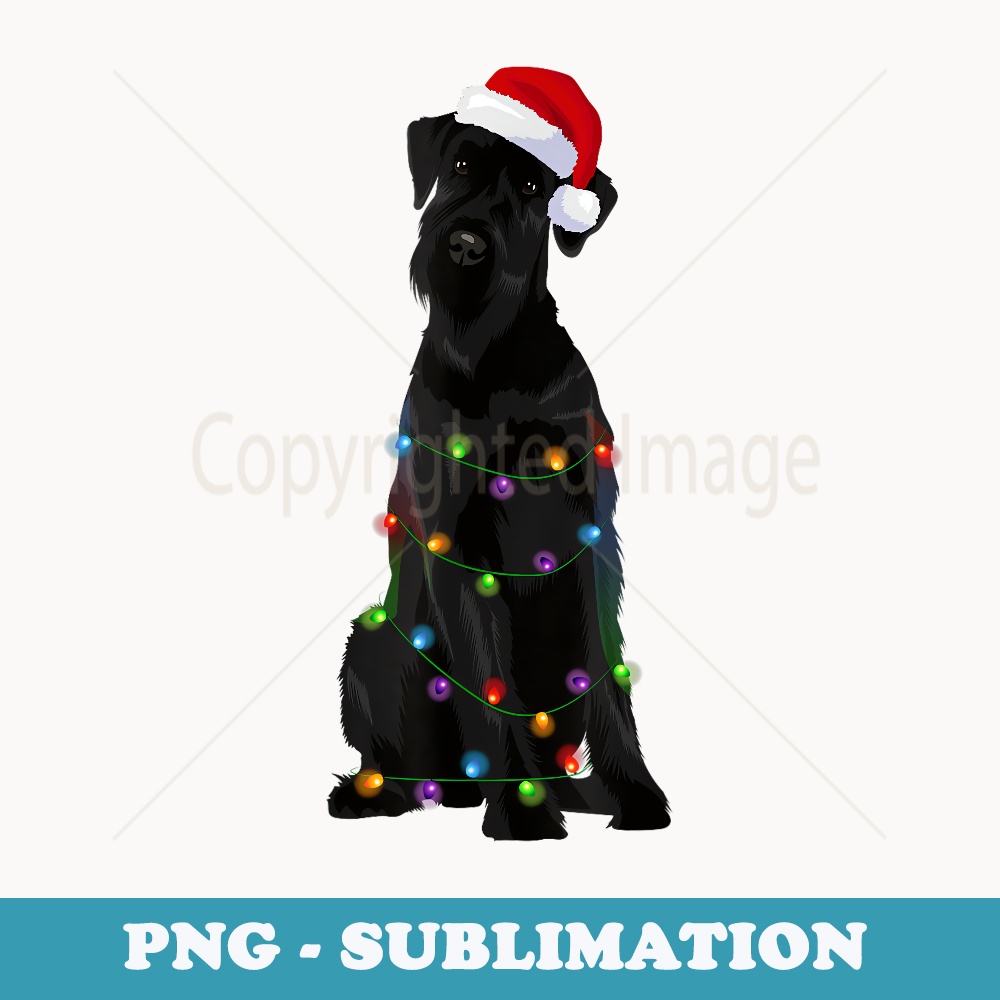 Giant Schnauzer Christmas Lights Xmas Dog Lover - Unique Sublimation PNG Download