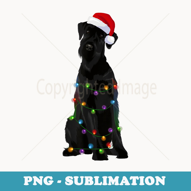 Giant Schnauzer Christmas Lights Xmas Dog Lover - Unique Sublimation PNG Download