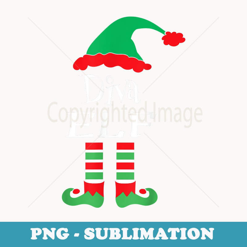 Funny Diva Elf Family s matching Elves Hilarious - Premium PNG Sublimation File