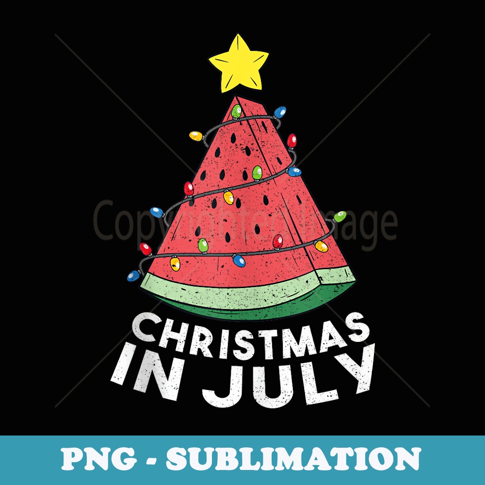 Christmas In July Summer Watermelon Xmas Tree - Special Edition Sublimation PNG File