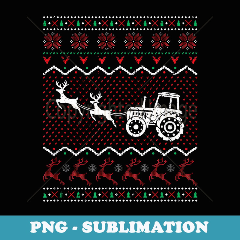 Xmas Farmer Tractor Ugly Christmas - Digital Sublimation Download File
