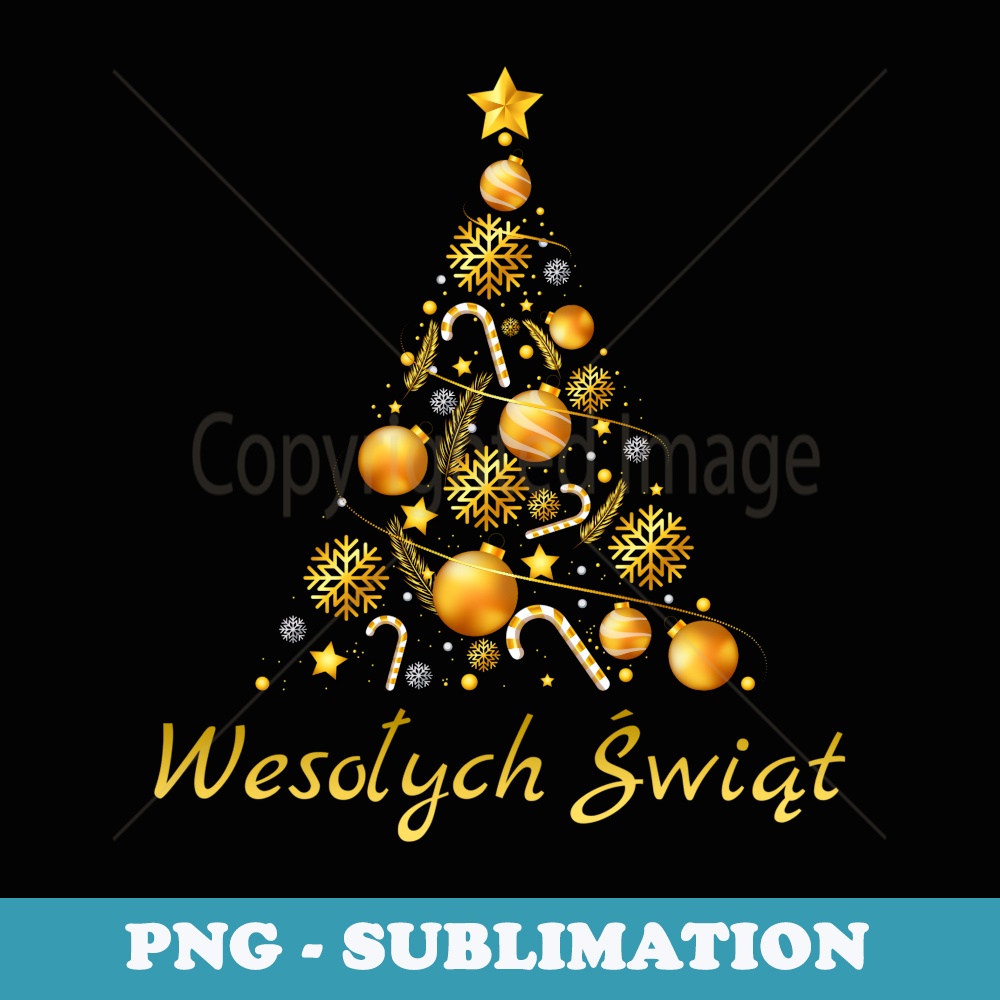 Wesolych Swiat Polish Christmas Cute Poland Xmas Tree - Creative Sublimation PNG Download