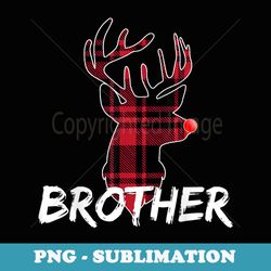 brother family matching pajama christmas red nose deer - modern sublimation png file