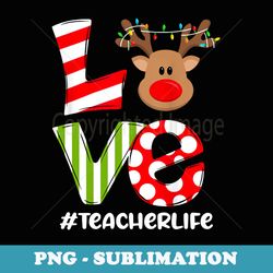 love teacher life reindeer santa hat teacher christmas - retro png sublimation digital download