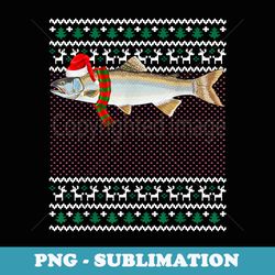 funny xmas santa hat lake trout ugly christmas - premium sublimation digital download