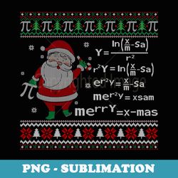 santa & math equation teacher christmas ugly xmas er - premium png sublimation file