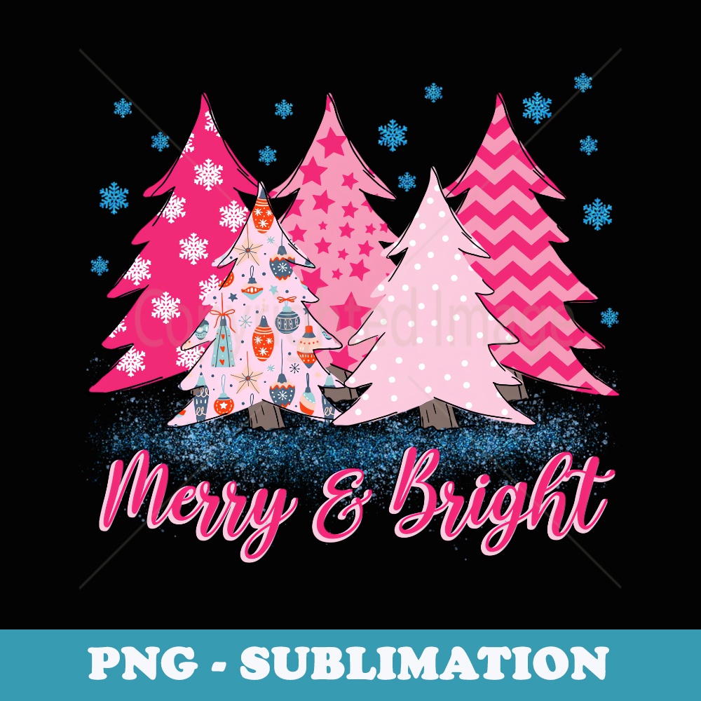 Merry and Bright Pink Christmas Tree Pink Christmas Costume - Artistic Sublimation Digital File