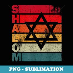 retro vintage shalom jewish star of david hanukkah chanukah - png sublimation digital download