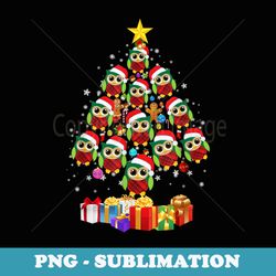 christmas tree owl lovers xmas er s - vintage sublimation png download
