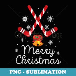 funny ice hockey merry christmas candy cane xmas s - high-resolution png sublimation file