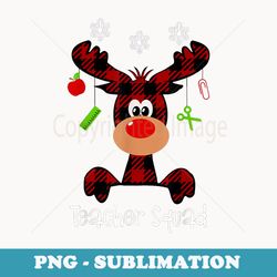teacher cutest reindeer squad with red plaid buffalo xmas - png sublimation digital download